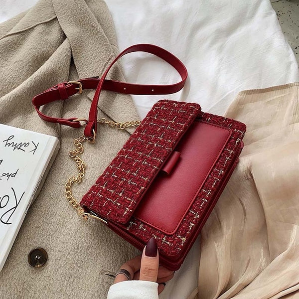 Cotton and Linen Crossbody Bags For Women 2019 Winter Shoulder Messenger Bag Female Mini Chain Handbags and Purses