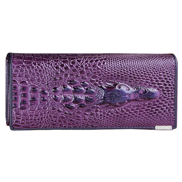 10 Colors Women Wallet Female Coin Purses Holders Genuine Leather 3D Embossing Alligator Ladies Crocodile Long Clutch Bags