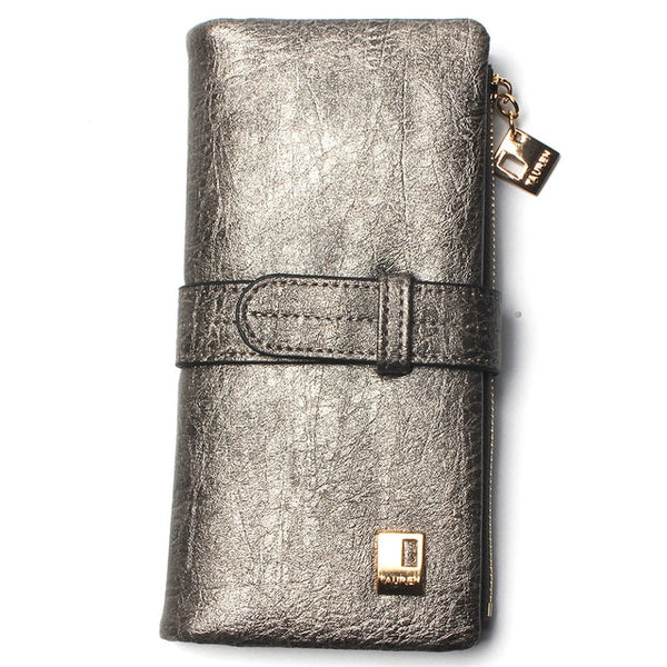 Cheaper!! New Fashion Women Wallets Drawstring Nubuck Leather Zipper Wallet Women's Long Design Purse Two Fold More Color Clutch