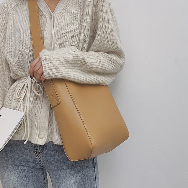 Pu Leather Shoulder Bag 2019 Fashion Women Luxury Handbags Purses Solid Color Wallet Bag