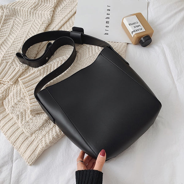 Pu Leather Shoulder Bag 2019 Fashion Women Luxury Handbags Purses Solid Color Wallet Bag