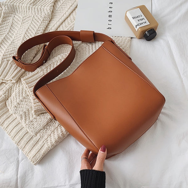 Pu Leather Shoulder Bag 2019 Fashion Women Luxury Handbags Purses Solid Color Wallet Bag