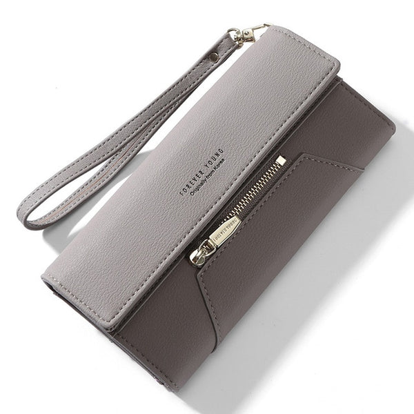Forever Young Wristlet Clutch Wallet Women Many Departments Female Wallet Zipper Designer Ladies Purse Handbag Cell Phone Pocket