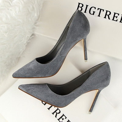 BIGTREE shoes Women's high heels sexy pumps Blue heels 2020 Female party shoe ladies stiletto pointed fashion zapatos de mujer