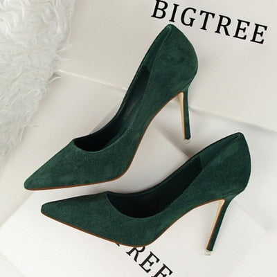 BIGTREE shoes Women's high heels sexy pumps Blue heels 2020 Female party shoe ladies stiletto pointed fashion zapatos de mujer
