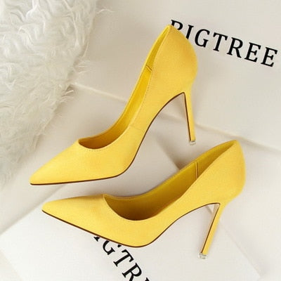 BIGTREE shoes Women's high heels sexy pumps Blue heels 2020 Female party shoe ladies stiletto pointed fashion zapatos de mujer