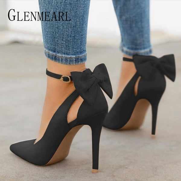 Frauen High Heels Marke Pumpen Frauen Schuhe Spitz Schnalle Schmetterling Sommer Sexy Party Schuhe Hochzeit Schuhe Plus Größe DE