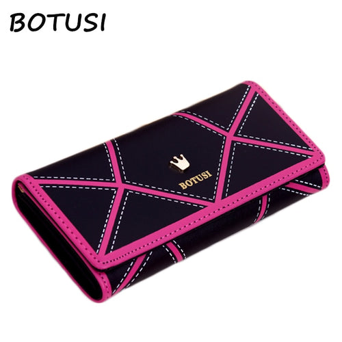 BOTUSI 2019 PU Leather Women Wallets Ladies Purse Female Wallets Money Bag Zipper Coin Purse Portefeuille femme ID Holder Clutch