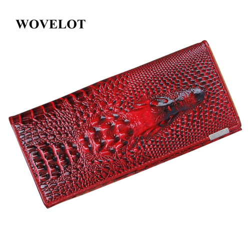 10 Colors Women Wallet Female Coin Purses Holders Genuine Leather 3D Embossing Alligator Ladies Crocodile Long Clutch Bags