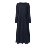 Fashion Women's Autumn Sundress ZANZEA 2019 Lace Patchwork Sweatshirts Dress Female Hoodies Plus Size Maxi Vestidos Pullover 5XL