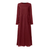 Fashion Women's Autumn Sundress ZANZEA 2019 Lace Patchwork Sweatshirts Dress Female Hoodies Plus Size Maxi Vestidos Pullover 5XL