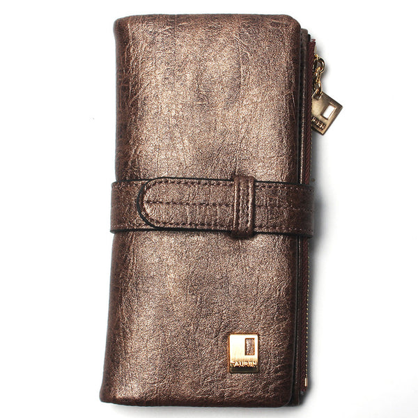 Cheaper!! New Fashion Women Wallets Drawstring Nubuck Leather Zipper Wallet Women's Long Design Purse Two Fold More Color Clutch