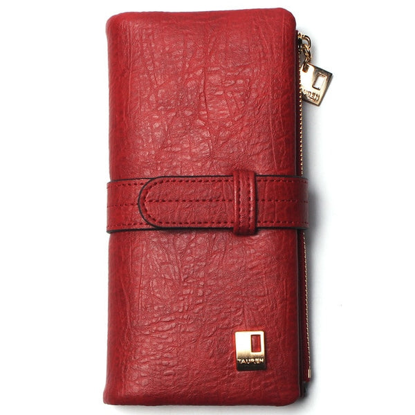 Cheaper!! New Fashion Women Wallets Drawstring Nubuck Leather Zipper Wallet Women's Long Design Purse Two Fold More Color Clutch