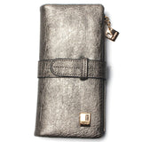 Cheaper!! New Fashion Women Wallets Drawstring Nubuck Leather Zipper Wallet Women's Long Design Purse Two Fold More Color Clutch