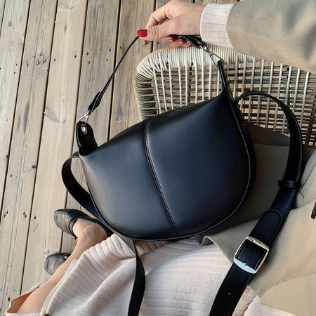 Pu Leather Shoulder Bag 2019 Fashion Women Luxury Handbags Purses Solid Color Wallet Bag