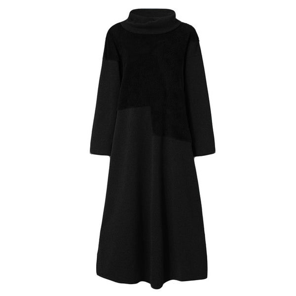 Fashion Women's Autumn Sundress ZANZEA 2019 Lace Patchwork Sweatshirts Dress Female Hoodies Plus Size Maxi Vestidos Pullover 5XL