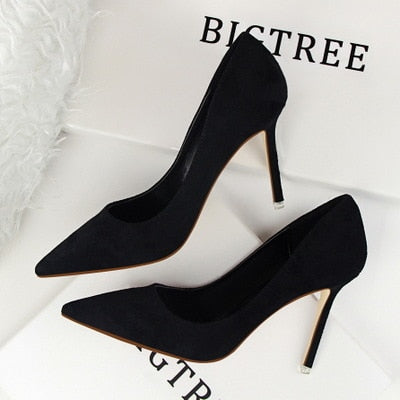 BIGTREE shoes Women's high heels sexy pumps Blue heels 2020 Female party shoe ladies stiletto pointed fashion zapatos de mujer