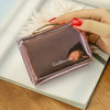 Bolsa feminina pequena bolsa curta senhora carta laser carteira de embreagem curta sólida carteira feminina