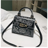 Designer de moda graffiti bolsas femininas couro do plutônio pequeno saco aleta luxo crossbody sacos para noite bolsa embreagem 2020