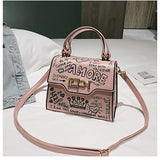 Designer de moda graffiti bolsas femininas couro do plutônio pequeno saco aleta luxo crossbody sacos para noite bolsa embreagem 2020