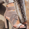 2019 neue Stil Mode Damen Sommer Sexy High Heel Party Schuhe Damen Offene spitze Dick mit frauen High Heels sandale A035