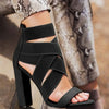 2019 neue Stil Mode Damen Sommer Sexy High Heel Party Schuhe Damen Offene spitze Dick mit frauen High Heels sandale A035