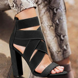 2019 neue Stil Mode Damen Sommer Sexy High Heel Party Schuhe Damen Offene spitze Dick mit frauen High Heels sandale A035