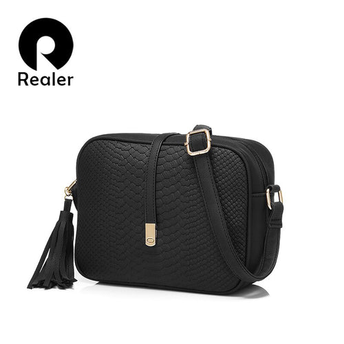 REALER kleine schulter tasche für frauen messenger taschen damen retro PU leder handtasche geldbörse mit quasten weiblichen crossbody-tasche