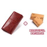 KAVIS Genuine Leather Women Clutch Wallet and Female Coin Purse Portomonee Clamp For Phone Bag Card Holder Handy Passport Holder