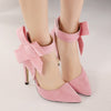 HAIYUELI New spring summer fashion sexy big bow pointed toe high heels sandals shoes woman ladies wedding party pumps dress shoe