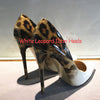 Veowalk Fashion Women Leopard Patent Leather Pumps Pointed Toe 8-12cm Stiletto Ultra High Heel Sexy Ladies Party Shoes Size34-43
